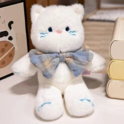 Kawaii Cat Teddy Bear Bowtie Plushies -Kawaii Store kawaiies plushies plush softtoy kawaii cat teddy bear bowtie plushies soft toy white 30cm 141379