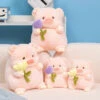 Kawaii Chunky Pig Holding Flower Plushie -Kawaii Store kawaiies plushies plush softtoy kawaii chunky pig holding flower plushie soft toy 974482