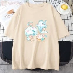 Apparel Kawaii Cloudy Snacking Brown Bear Unisex Tee -Kawaii Store kawaiies plushies plush softtoy kawaii cloudy snacking brown bear unisex tee apparel 823579