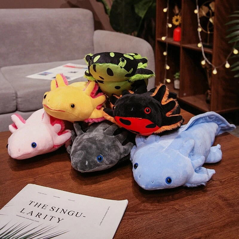 Kawaii Colorful Likelike Axolotl Plushie Family 3 Kawaii Colorful Likelike Axolotl Plushie Family