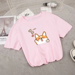 Apparel Kawaii Corgi Dog Bone Print Women's Tee