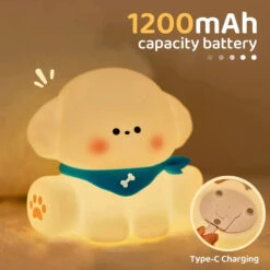 Kawaii Dog Friends LED Night Light -Kawaii Store kawaiies plushies plush softtoy kawaii dog friends led night light home decor 494421