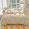 Kawaii Dreamy Floral Bunny 120gsm Polyester Bedding Set Collection -Kawaii Store kawaiies plushies plush softtoy kawaii dreamy floral bunny 120gsm polyester bedding set collection bedding sets 312519