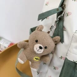 Apparel Kawaii Floral Two-tone Backpack -Kawaii Store kawaiies plushies plush softtoy kawaii floral two tone backpack with bear pendant new apparel 642299