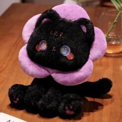Kawaii Flower Black White Cat Plushies -Kawaii Store kawaiies plushies plush softtoy kawaii flower black white cat plushies new soft toy black 909272