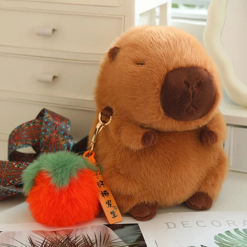 Kawaii Fluffy Capybara Plushies With Strap 10 Kawaii Fluffy Capybara Plushies With Strap - Image 8
