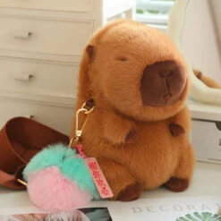 Kawaii Fluffy Capybara Plushies With Strap 18 Kawaii Fluffy Capybara Plushies With Strap -Kawaii Store kawaiies plushies plush softtoy kawaii fluffy capybara plushies with strap soft toy peach 454950