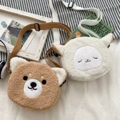 Apparel Kawaii Fluffy Cat Sheep Dog Shoulder Bag -Kawaii Store kawaiies plushies plush softtoy kawaii fluffy cat sheep dog shoulder bag bag 879093