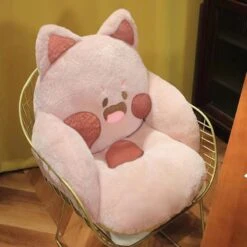 Kawaii Fluffy Fox Chair-shaped Cushions -Kawaii Store kawaiies plushies plush softtoy kawaii fluffy fox chair shaped cushions new home decor violet 948554