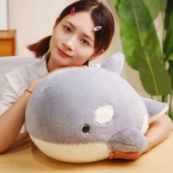 Kawaii Fluffy Gray Blue Killer Whale Plushies -Kawaii Store kawaiies plushies plush softtoy kawaii fluffy gray blue killer whale plushies soft toy 552447
