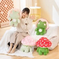 Kawaii Fluffy Mushroom Frog Family Plushies 19 Kawaii Fluffy Mushroom Frog Family Plushies -Kawaii Store kawaiies plushies plush softtoy kawaii fluffy mushroom frog family plushies new soft toy 413381
