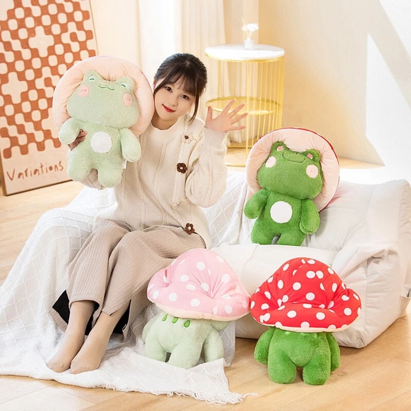 Kawaii Fluffy Mushroom Frog Family Plushies 7 Kawaii Fluffy Mushroom Frog Family Plushies - Image 5