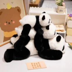 Kawaii Fuzzy Black Brown Panda Plushies -Kawaii Store kawaiies plushies plush softtoy kawaii fuzzy black brown panda plushies soft toy 324624