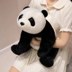 Kawaii Fuzzy Black Brown Panda Plushies -Kawaii Store kawaiies plushies plush softtoy kawaii fuzzy black brown panda plushies soft toy 472159