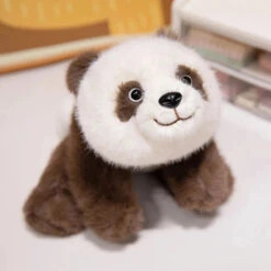 Kawaii Fuzzy Black Brown Panda Plushies -Kawaii Store kawaiies plushies plush softtoy kawaii fuzzy black brown panda plushies soft toy brown 30cm 163260