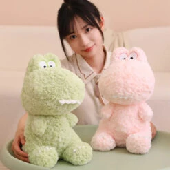 Kawaii Goofy Green Pink Dinosaur Plushies -Kawaii Store kawaiies plushies plush softtoy kawaii goofy green pink dinosaur plushies soft toy 667093