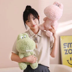 Kawaii Goofy Green Pink Dinosaur Plushies -Kawaii Store kawaiies plushies plush softtoy kawaii goofy green pink dinosaur plushies soft toy 971147