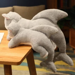 Kawaii Grey Half Cat Half Shark Combo Plushie -Kawaii Store kawaiies plushies plush softtoy kawaii grey half cat half shark combo plushie soft toy 733991