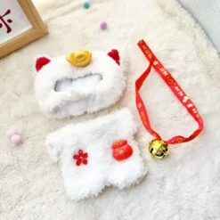 Accessories Kawaii Labubu White Lucky Cat Outfit -Kawaii Store kawaiies plushies plush softtoy kawaii labubu white lucky cat outfit accessories 187143