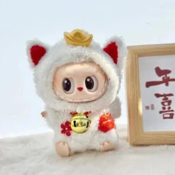 Accessories Kawaii Labubu White Lucky Cat Outfit -Kawaii Store kawaiies plushies plush softtoy kawaii labubu white lucky cat outfit accessories 652468