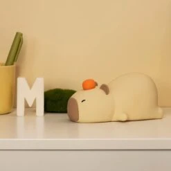 Kawaii Laying Capybara LED Night Light -Kawaii Store kawaiies plushies plush softtoy kawaii laying capybara led night light home decor 360077