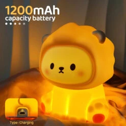 Kawaii Lion LED Night Light -Kawaii Store kawaiies plushies plush softtoy kawaii lion led night light home decor 195788