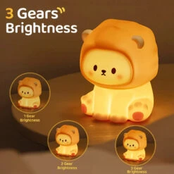 Kawaii Lion LED Night Light -Kawaii Store kawaiies plushies plush softtoy kawaii lion led night light home decor 251751