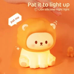 Kawaii Lion LED Night Light -Kawaii Store kawaiies plushies plush softtoy kawaii lion led night light home decor 502644