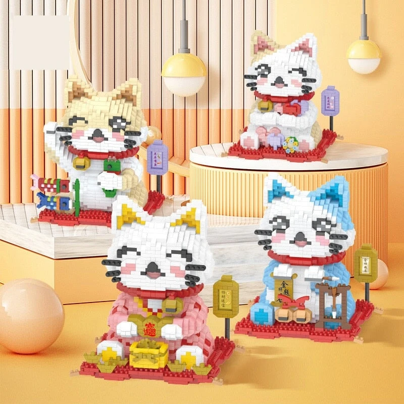 Kawaii Lucky Fortune Cat Nano Building Sets 3 Kawaii Lucky Fortune Cat Nano Building Sets