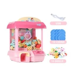 Kawaii Mini Pink Green Light Up Claw Machine Toy -Kawaii Store kawaiies plushies plush softtoy kawaii mini pink green light up claw machine toy toys 792412