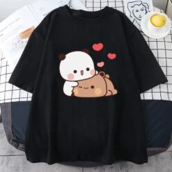 Apparel Kawaii Panda Bear Love Unisex Tee -Kawaii Store kawaiies plushies plush softtoy kawaii panda bear love unisex tee apparel black xs 812904
