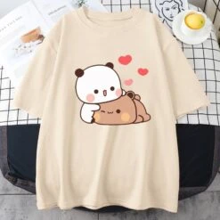 Apparel Kawaii Panda Bear Love Unisex Tee -Kawaii Store kawaiies plushies plush softtoy kawaii panda bear love unisex tee apparel cream xs 382453