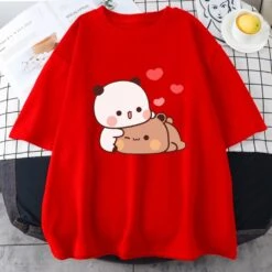 Apparel Kawaii Panda Bear Love Unisex Tee -Kawaii Store kawaiies plushies plush softtoy kawaii panda bear love unisex tee apparel red xs 483721