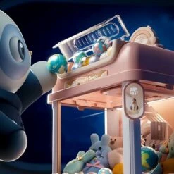 Kawaii Panda White Pink Space-Themed Advanced Mini Claw Machine -Kawaii Store kawaiies plushies plush softtoy kawaii panda white pink space themed advanced mini claw machine toys 757735