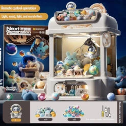 Kawaii Panda White Pink Space-Themed Advanced Mini Claw Machine -Kawaii Store kawaiies plushies plush softtoy kawaii panda white pink space themed advanced mini claw machine toys white 386537