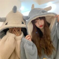 Apparel Kawaii Pastel Dragon Plush Hoodie Blanket -Kawaii Store kawaiies plushies plush softtoy kawaii pastel dragon plush hoodie blanket new apparel 606773