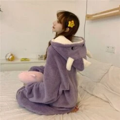 Apparel Kawaii Pastel Dragon Plush Hoodie Blanket -Kawaii Store kawaiies plushies plush softtoy kawaii pastel dragon plush hoodie blanket new apparel purple 845282