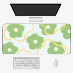 Accessories Kawaii Pastel Flowers Long Mouse Pad Collection -Kawaii Store kawaiies plushies plush softtoy kawaii pastel flowers long mouse pad collection mouse pads green flowers 90 x 40cm 603209