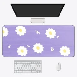 Accessories Kawaii Pastel Flowers Long Mouse Pad Collection -Kawaii Store kawaiies plushies plush softtoy kawaii pastel flowers long mouse pad collection mouse pads purple daisy 90 x 40cm 669218