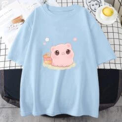 Apparel Kawaii Piggy Unisex Tee -Kawaii Store kawaiies plushies plush softtoy kawaii piggy unisex tee apparel blue xs 282027
