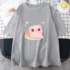 Apparel Kawaii Piggy Unisex Tee -Kawaii Store kawaiies plushies plush softtoy kawaii piggy unisex tee apparel gray xs 258407