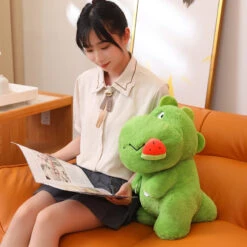 Kawaii Pink Green Fluffy Dinosaur Plushies -Kawaii Store kawaiies plushies plush softtoy kawaii pink green fluffy dinosaur plushies new soft toy 742100