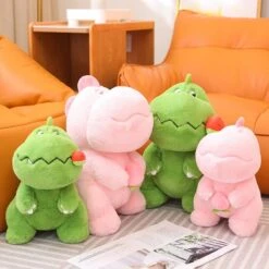 Kawaii Pink Green Fluffy Dinosaur Plushies -Kawaii Store kawaiies plushies plush softtoy kawaii pink green fluffy dinosaur plushies new soft toy 999526