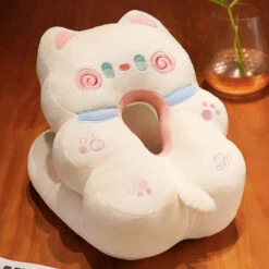 Kawaii Power Nap Head Rest Cushion -Kawaii Store kawaiies plushies plush softtoy kawaii power nap head rest cushion new pillows white cat 645302