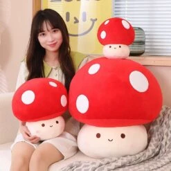 Kawaii Red Brown White Mushroom Plushie Family -Kawaii Store kawaiies plushies plush softtoy kawaii red brown white mushroom plushie family new soft toy 710522