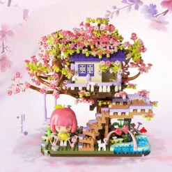 Kawaii Sakura Cherry Blossom Purple Tree House Nano Building Set -Kawaii Store kawaiies plushies plush softtoy kawaii sakura cherry blossom purple tree house nano building set build it 617785