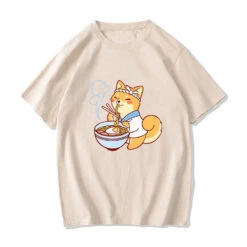 Apparel Kawaii Shiba Inu Enjoying Ramen Women's Tee Top