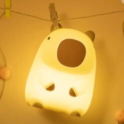 Kawaii Sitting Capybara LED Night Light -Kawaii Store kawaiies plushies plush softtoy kawaii sitting capybara led night light home decor 682915