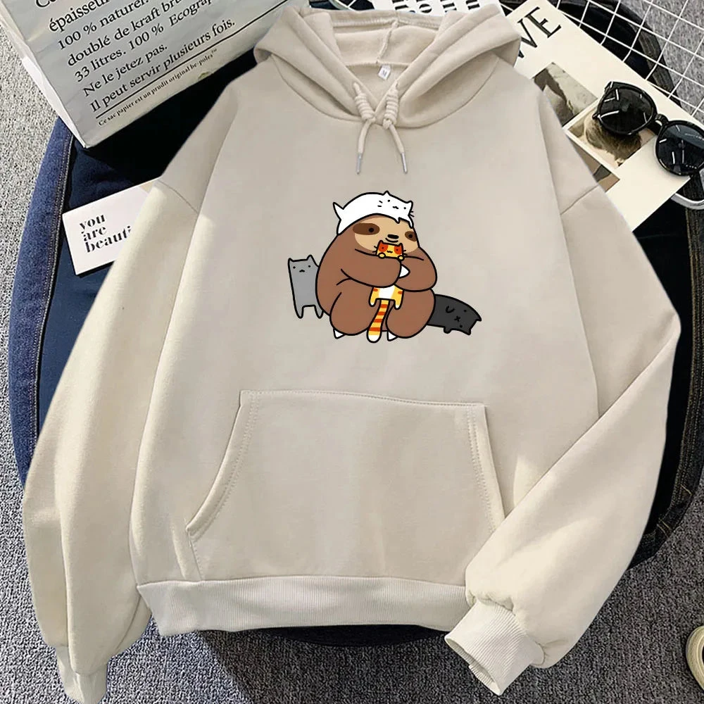 Apparel Kawaii Sloth With Cats Unisex Hoodie 3 Apparel Kawaii Sloth With Cats Unisex Hoodie
