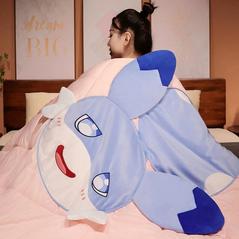 Kawaii Sofi Blue Dragon Pillow Blanket Plushie Combo 6 Kawaii Sofi Blue Dragon Pillow Blanket Plushie Combo - Image 4
